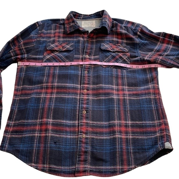 Denver Hayes Vintage Flannel Button Down Plaid Shirt With Snaps - Size Large - Picture 8 of 12